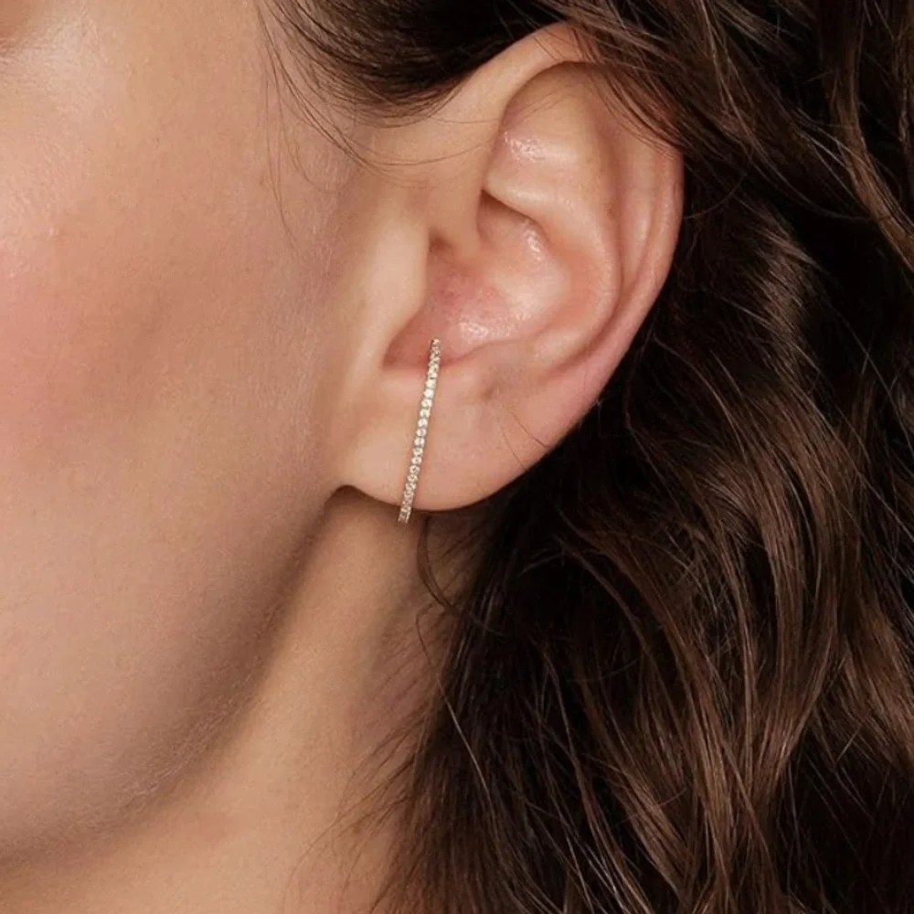 NEW 14K Gold Plated Minimalist Suspender Ear Cuff Earrings